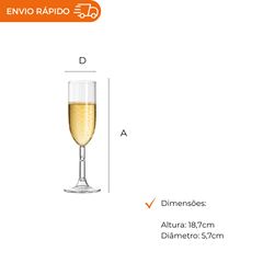 TAÇA ACRÍLICA PARA CHAMPAGNE 220ML CRISTAL