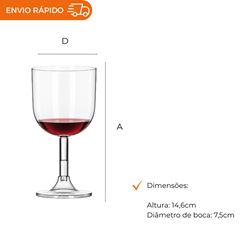 TAÇA ACRÍLICA PARA VINHO 260ML CRISTAL - TC-260