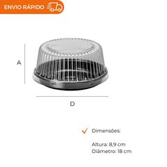 EMBALAGEM PET TORTA ALTA PRETA - G 35MA