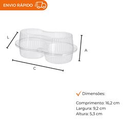 EMBALAGEM PET 2 DOCES RETANGULAR - S 29C