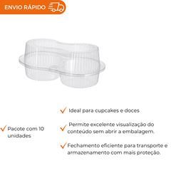 EMBALAGEM PET 2 DOCES RETANGULAR - S 29C