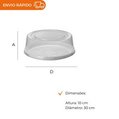 EMBALAGEM PET TORTA MÉDIA BRANCA - G 56MM