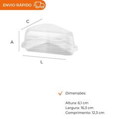 EMBALAGEM PET FATIA TORTA CRISTAL G 630