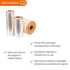 FILME PVC ESTICÁVEL 38X0,09X1000