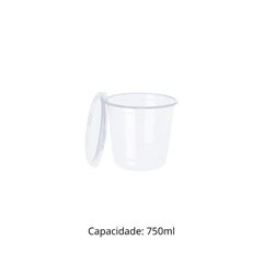 POTE 750ML COM TAMPA CRISTAL PP - PPT-750