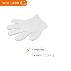 LUVA PLÁSTICA DESCARTÁVEL TRANSPARENTE