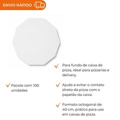 PAPEL MANTEIGA PARA CAIXA DE PIZZA 40CM