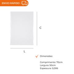 SACO PLÁSTICO BAIXA DENSIDADE CRISTAL 50X70X0,06