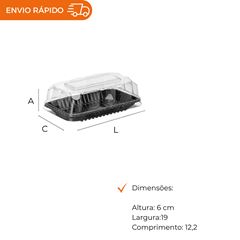 EMBALAGEM PET FATIA TORTA PRETA MINI G 62S