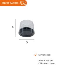 EMBALAGEM PET CUPCAKE BAIXO PRETA - G 690