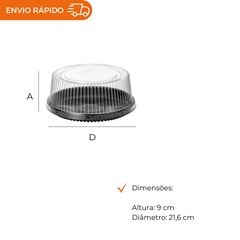EMBALAGEM PET TORTA MINI PRETA - G 32MM