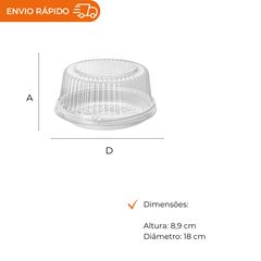 EMBALAGEM PET TORTA ALTA BRANCA - G 35MA
