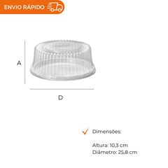 EMBALAGEM PET TORTA PEQUENA BRANCA - G 37MA