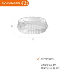 EMBALAGEM PET TORTA PEQUENA BRANCA - G 40M