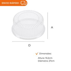 EMBALAGEM PET TORTA PQ PT - G 50MM
