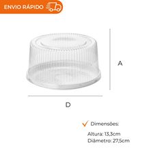 EMBALAGEM PET TORTA PEQUENA BRANCA - G 50MA