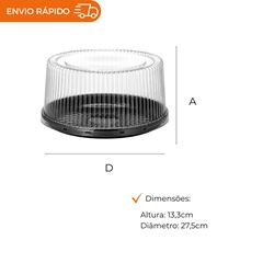 EMBALAGEM PET TORTA PEQUENA PRETA - G 50 MA