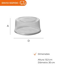 EMBALAGEM PET TORTA MÉDIA BRANCA - G 56MA
