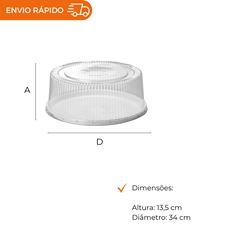 EMBALAGEM PET TORTA GRANDE BRANCA - G 60MA