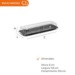 EMBALAGEM PET FATIA TORTA PRETA - G 63MM