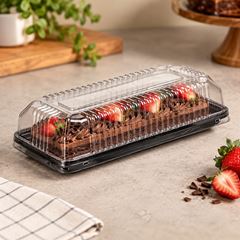 EMBALAGEM PET TORTA RETANGULAR PEQUENA PRETA - G 65MB