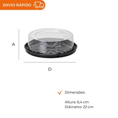 EMBALAGEM PET TORTA MINI PRETA - G 32CTB