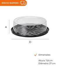 EMBALAGEM PET TORTA PQ PT - G 50CTB