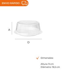 EMBALAGEM ISOPOR COM TAMPA PET PARA TORTA BRANCA - KBT-032