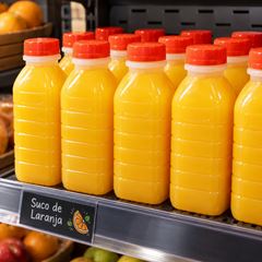 GARRAFA PLÁSTICA PARA SUCO QUADRADA COM TAMPA 1000ML