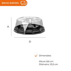 EMBALAGEM PET TORTA MINI PRETA - G 32DEPR