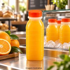 GARRAFA PLÁSTICA PARA SUCO QUADRADA COM TAMPA 500ML