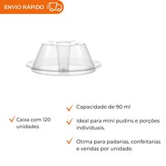FORMA PUDIM COM TAMPA 90ML - PW61 TWH