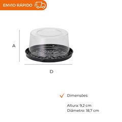 EMBALAGEM PET TORTA ALTA PRETA - G 35CT