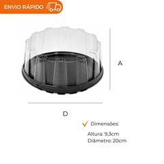 EMBALAGEM PET TORTA MINI PRETA - G 32 DELTA