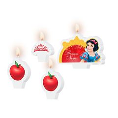 KIT VELA PLANA BRANCA DE NEVE NEW