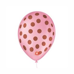 BALAO 9 BOLINHA ROSA TUTTI FRUTTI/MARROM