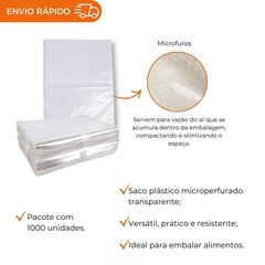 SACO PLÁSTICO DE POLIPROPILENO MICROPERFURADO 20X30