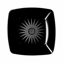 PRATO QUADRADO PRETO 15CM