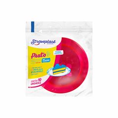 PRATO REDONDO ROSA NEON 15CM