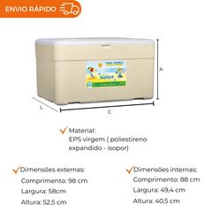 CAIXA DE ISOPOR 170L