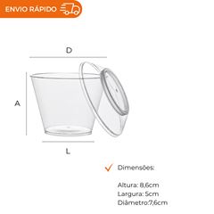 POTE ACRÍLICO 180ML COM TAMPA PARA MOUSSE - PW1P TWH
