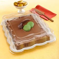 EMBALAGEM PET TORTA RETANGULAR BRANCA - G 70FB
