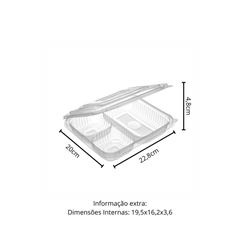 POTE 3 DIVISÓRIAS RETANGULAR ARTICULADO PP 810ML- G 323