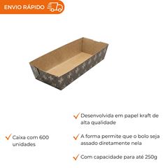 FORMA FORNEÁVEL PARA BOLO INGLÊS 250G SEM ABA