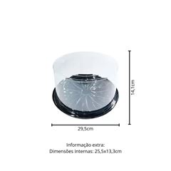 EMBALAGEM PET TORTA MEDIA PRETA - G 56 CONTEMPORÂNEA