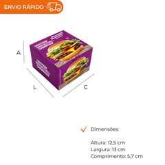 EMBALAGEM PARA HAMBÚRGUER H2 ROXA
