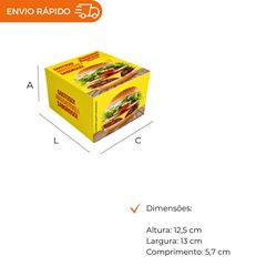 EMBALAGEM PARA HAMBÚRGUER H2 AMARELA