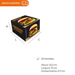 EMBALAGEM PARA HAMBÚRGUER H2 PRETA
