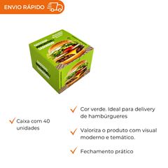 EMBALAGEM PARA HAMBÚRGUER H2 VERDE