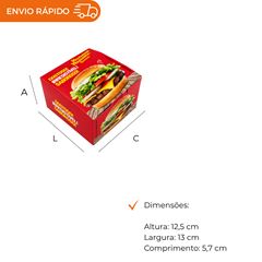 EMBALAGEM PARA HAMBÚRGUER H2 VERMELHA